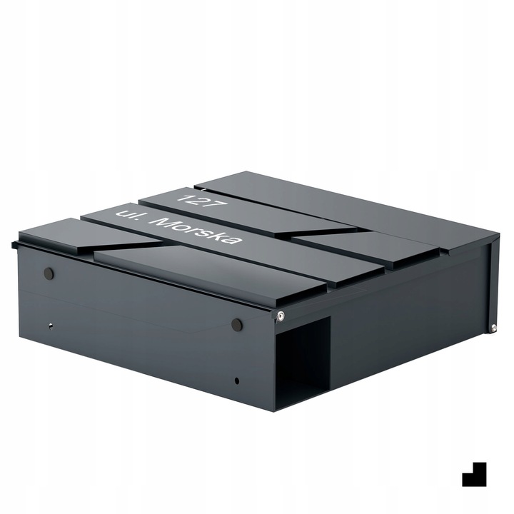 DUŻA SKRZYNKA NA LISTY Z ADRESEM NUMEREM DOMU |4 CZCIONKI| ANTRACYT