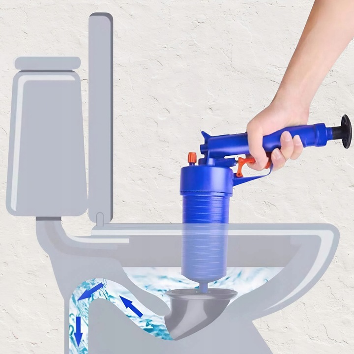 PISTOLET DO UDRAŻNIANIA RUR PRZEPYCHACZ WC TOALET ZLEWU KRET HYDRAULICZNY