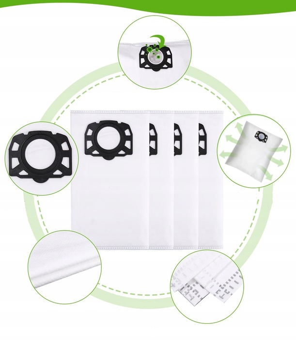 10x WORKI FILTR DO ODKURZACZA KARCHER WD4 WD5 WD6 PREMIUM KWD6 MV4 MV5