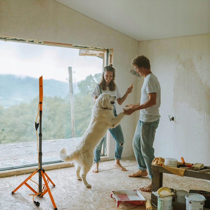 Halogen LED Statyw Budowlany Naświetlacz 2x 100W 10000lm Lampa Na