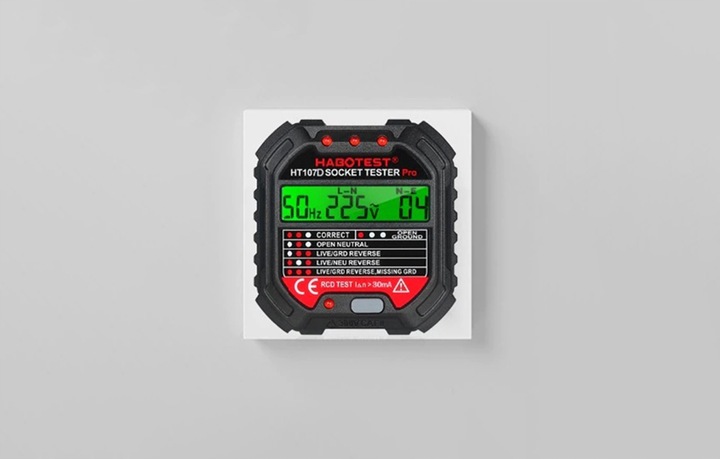 Habotest Ht107d Tester Gniazd Elektrycznych Z Wyświetlaczem LCD Test RCD