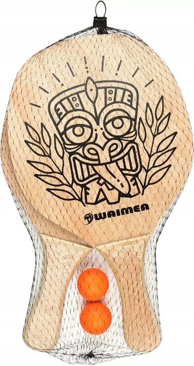 Rakietki drewniane zestaw do tenisa plażowego paletki + piłeczka WAIMEA