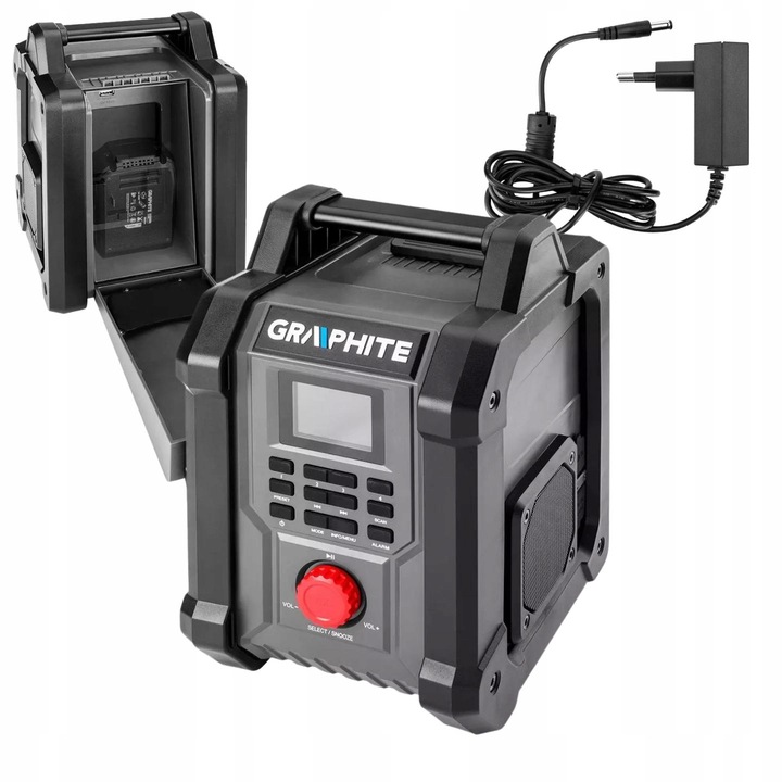 RADIO BUDOWLANE BLUETOOTH USB AKU 4AH + ŁADOWARKA