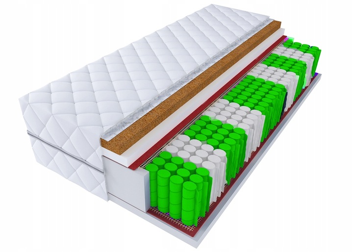 Materac kieszeniowy z kokosem CARL 90x200 H3/H4- KONIEC Z BÓLEM PLECÓW!