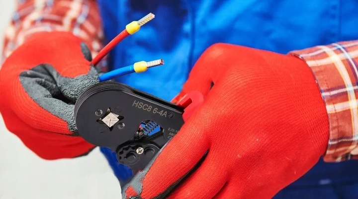 ZACISKARKA PRASKA TULEJEK KONEKTORÓW KOŃCÓWEK KABLI PRZEWODÓW ZESTAW