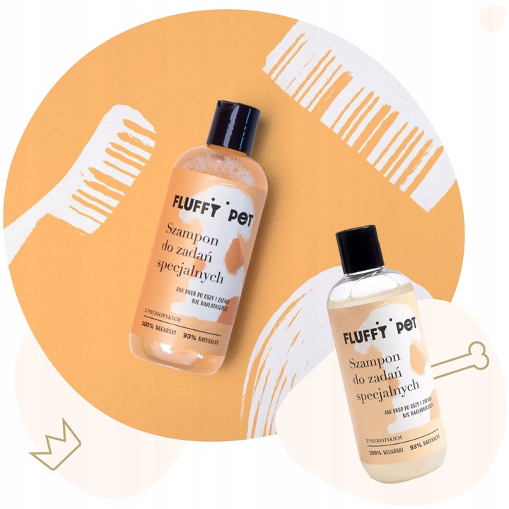 SZAMPON dla psów do zadań SPECJALNYCH FluffyPet 300ml HIPOALERGICZNY WEGAN