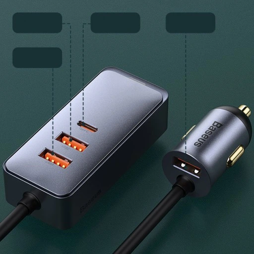 Ładowarka samochodowa Baseus 3x USB-A, USB-C