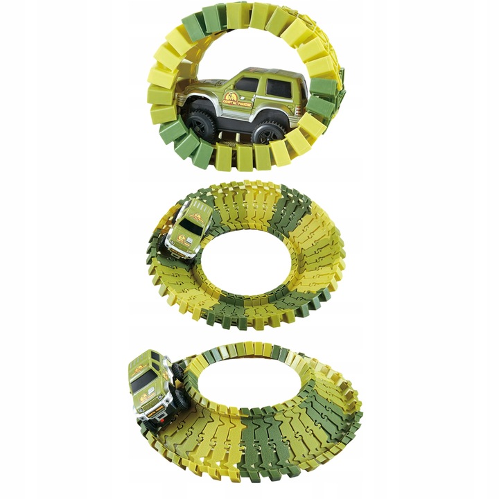 MEGA TOR WYŚCIGOWY PARK DINOZAURÓW SAMOCHODOWY MAGIC TRACK 324 elementów