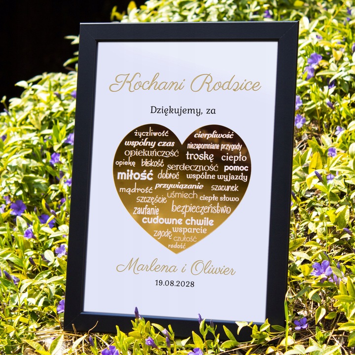 ŚLUBNE PODZIĘKOWANIA DLA RODZICÓW MAMY TATY OBRAZ RAMKA PLAKAT ŚLUB 3D