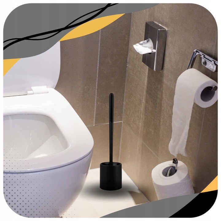 SZCZOTKA DO WC SILIKONOWA TOALETOWA DO ŁAZIENKI TOALETY CZARNA +
