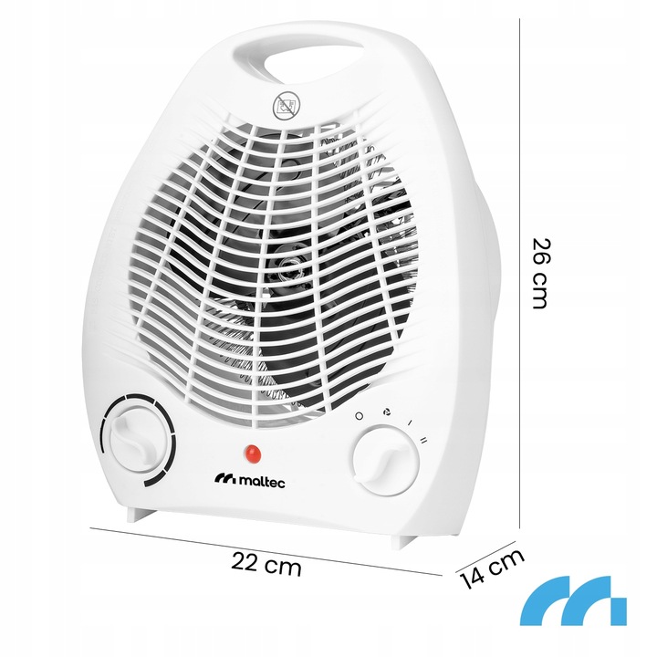 FARELKA TERMOWENTYLATOR GRZEJNIK ELEKTRYCZNY TERMOSTAT 2000W MAŁY