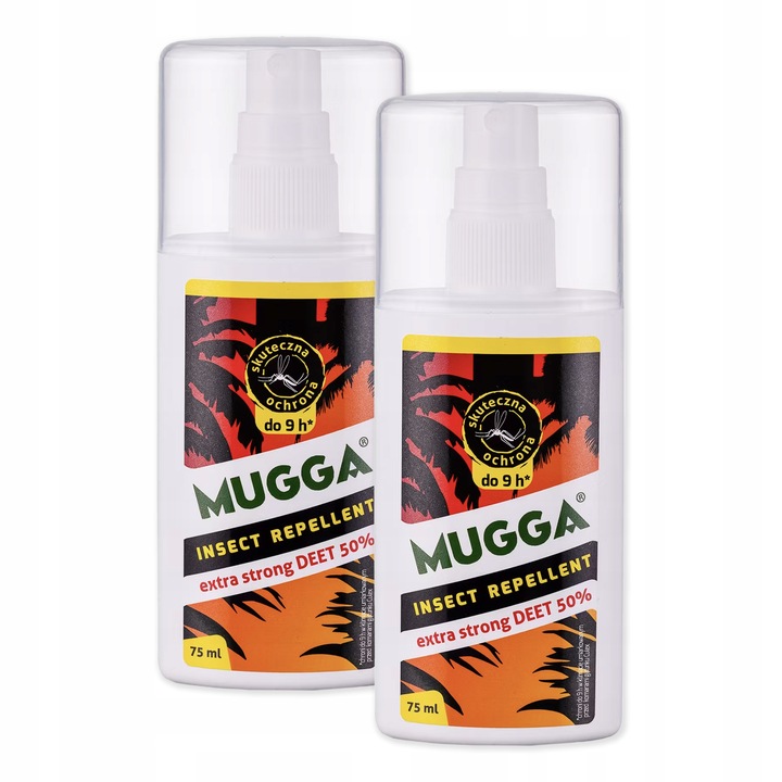2x Spray na komary MUGGA Spray Extra Strong DEET 50% 75 ml