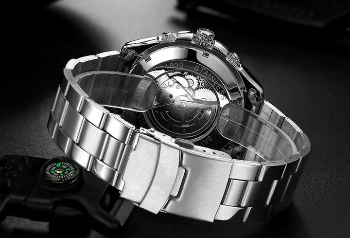 ZEGAREK MECHANICZNY MĘSKI AUTOMATYCZNY STALOWY LUKSUSOWY WINNER +