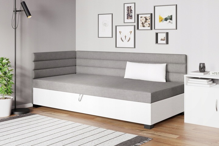 Tapczan pojedynczy łóżko z materacem Katrina 90 cm