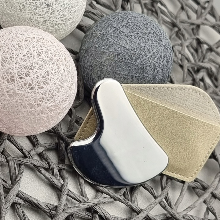 GUA SHA MASAŻER DO TWARZY PŁYTKA DO MASAŻU METAL STAL CHIRURGICZNA