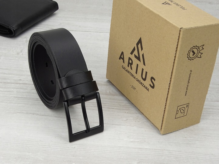 Pasek skórzany męski Modny czarny skóra naturalna do spodni garniturowych