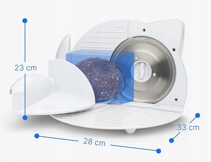 Mała KRAJALNICA do Chleba Wędlin Sera Składana ELEKTRYCZNA BIAŁA MOCNA