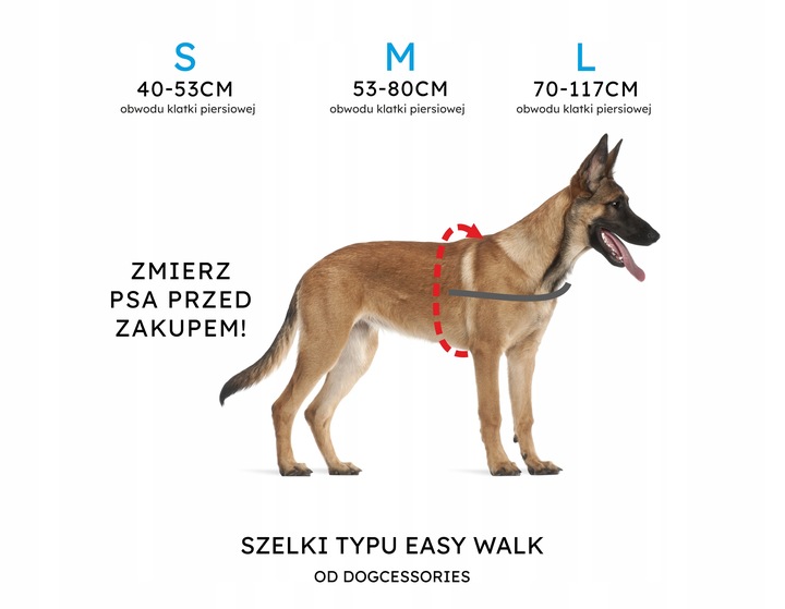 Szelki treningowe dla psa typu easy walk, ODBLASKI