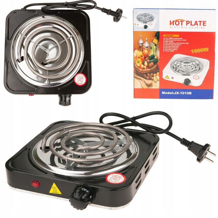 KUCHENKA ELEKTRYCZNA JEDNOPALNIKOWA PRZENOŚNA POLOWA TURYSTYCZNA 1000W