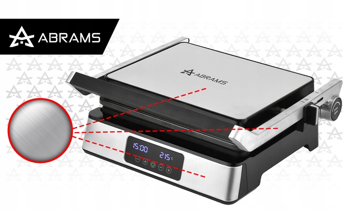 GRILL GOFROWNICA OPIEKACZ ELEKTRYCZNY 2200W REGULACJA CZASU I TEMP