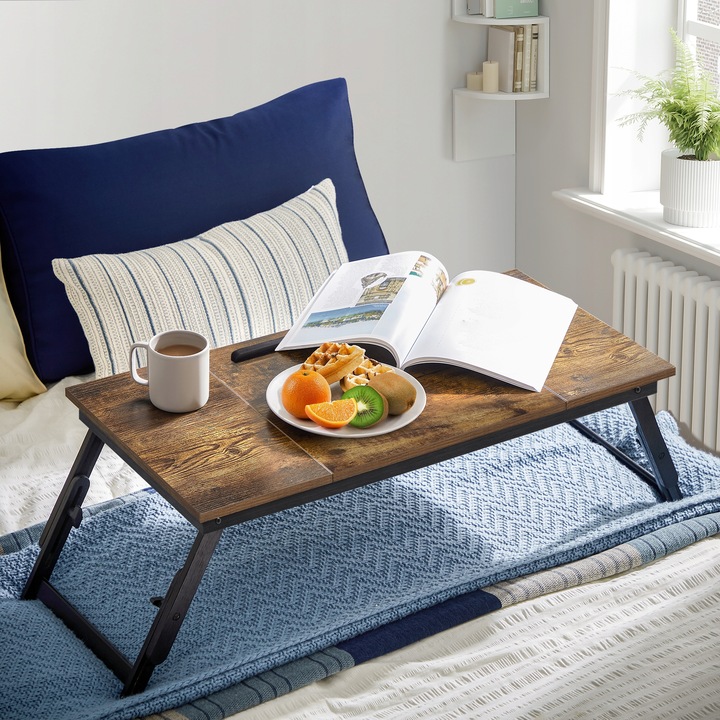 Składany Stolik Pod Laptopa Taca do Łóżka Rustykalna Podstawka