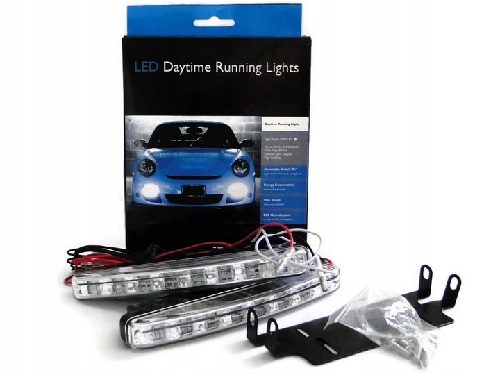 ŚWIATŁA DO JAZDY DZIENNEJ LED LAMPY DZIENNE AUTOMAT E4 RL00 RETRIFY DRL