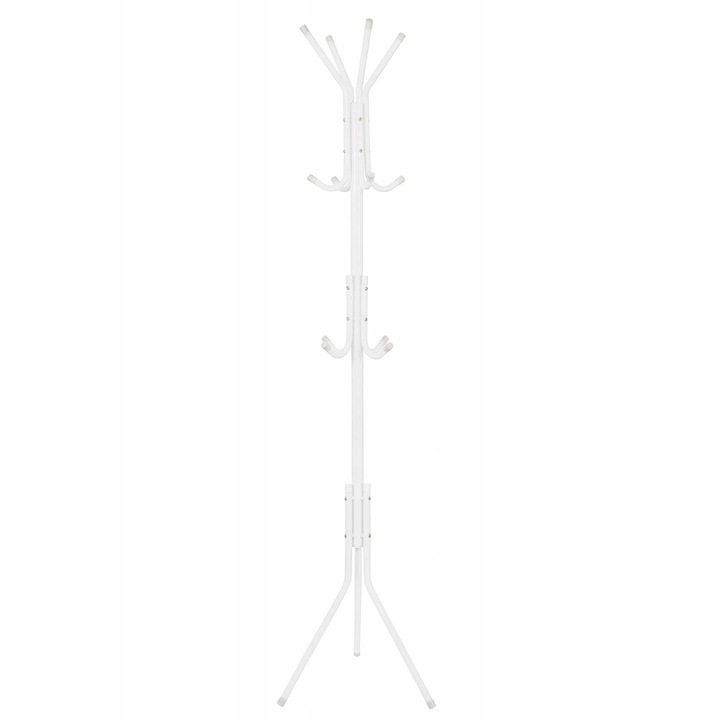 WIESZAK PODŁOGOWY STOJĄCY NA UBRANIA STOJAK METALOWY STABILNY BIALY