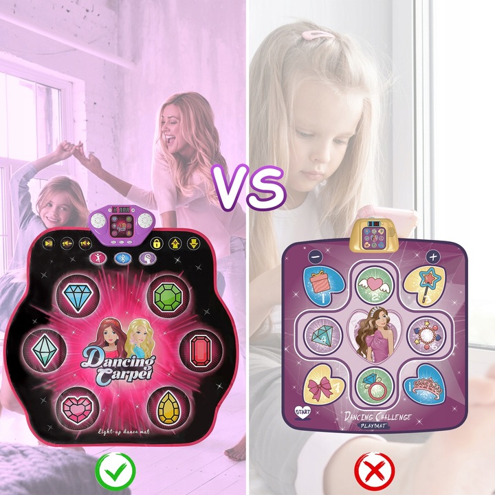 MATA DO TAŃCZENIA MUZYCZNA DLA DZIECI INTERAKTYWNA LED BLUETOOTH 27× POZIOM