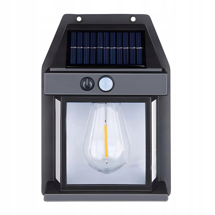 LAMPA ŚCIENNA SOLARNA ŻARÓWKA Kinkiet LED CZUJNIK RUCHU I ZMIERZCHU 600 lm