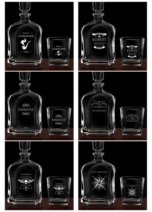 Karafka z Grawerem ze Szklankami Prezent dla Faceta Niego na 50 Urodziny