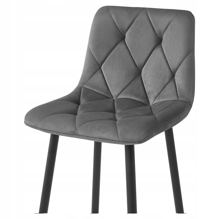 Hoker Barowy Tapicerowany z Oparciem Welurowy Szary do Salonu Wyspy