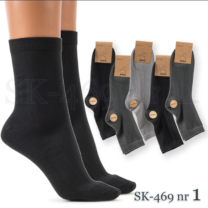 SKARPETY BAMBUSOWE męskie Czarne Antybakteryjne SKARPETKI PREMIUM