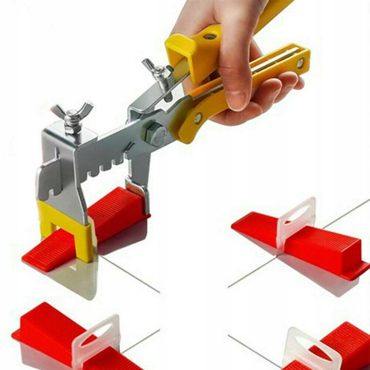 MOCNY ZESTAW SYSTEM POZIOMOWANIA PŁYTEK KLIPSY KLINY SZCZYPCE 2mm