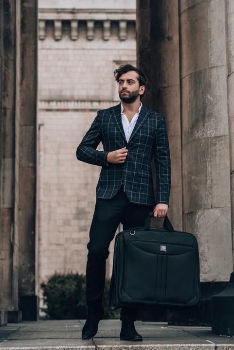 Solidna TORBA męska podróżna POKROWIEC na garnitur Hugh Butler Alfred