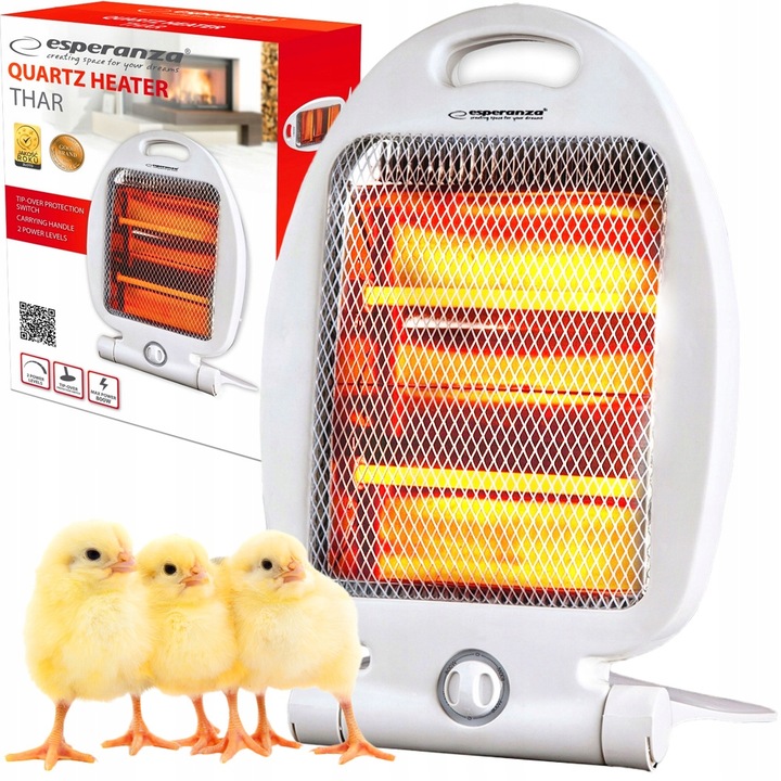 GRZEJNIK ELEKTRYCZNY NA PODCZERWIEŃ OGRZEWACZ FARELKA 800W PIECYK KWARCOWY