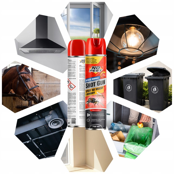 PREPARAT SPRAY ŚRODEK NA MUCHY MUSZKI OWOCÓWKI KOMARY NO PEST 750ML