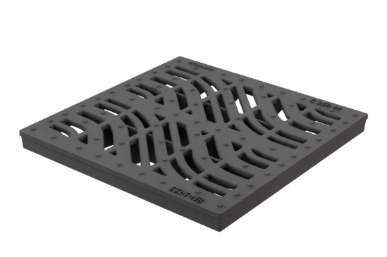 Studzienka podwórzowa rewizyjna z kratą żeliwną C250 MaxPol 300x300 do