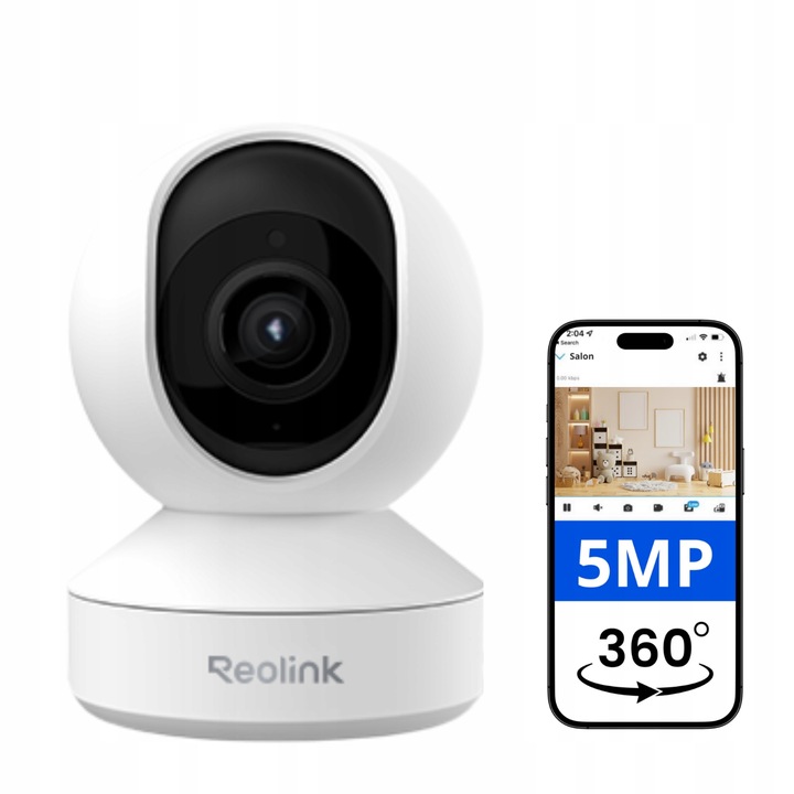 Reolink 5MP Wewnętrzna Kamera IP Obrotowa Detekcja Płaczu E Series E330