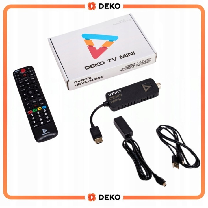 TUNER DEKODER DVB-T2TV NAZIEMNEJ DEKO TV MINI HEVC HDMI PILOT