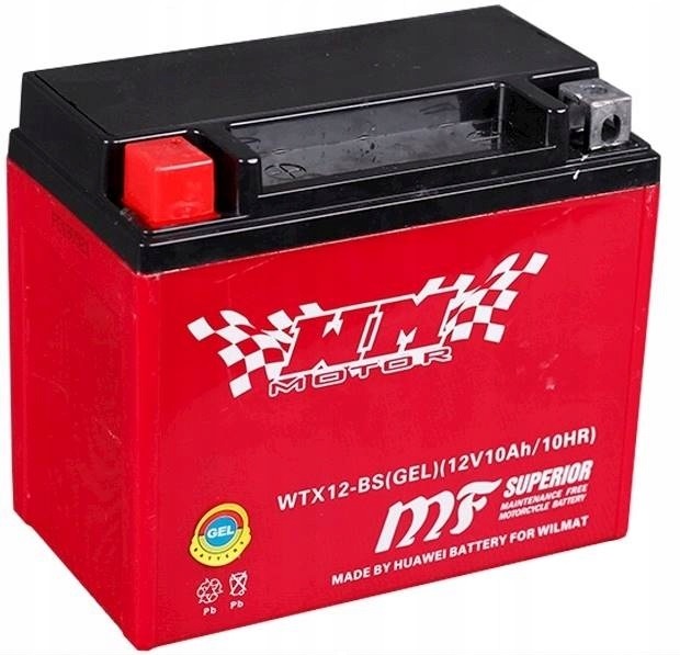 WM WTX12-BS/YTX12-BS AKUMULATOR MOTOCYKLOWY ŻELOWY AGM 12V 10AH 130A