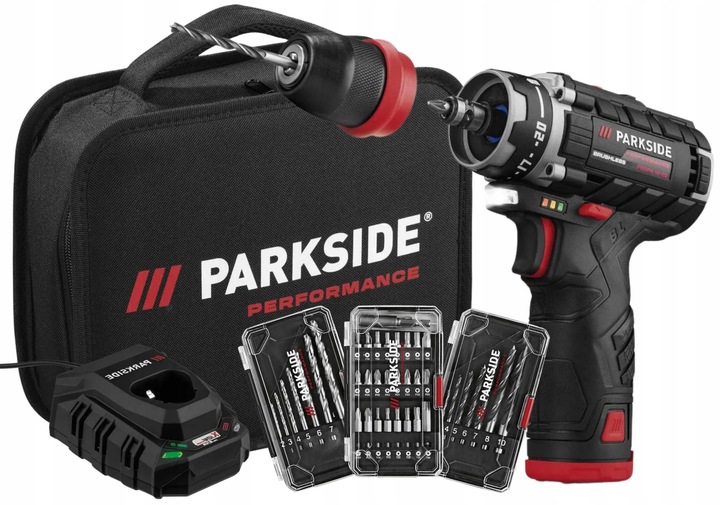 PARKSIDE PERFORMANCE wiertarko-wkrętarka 12V - AKU - Ładowarka -