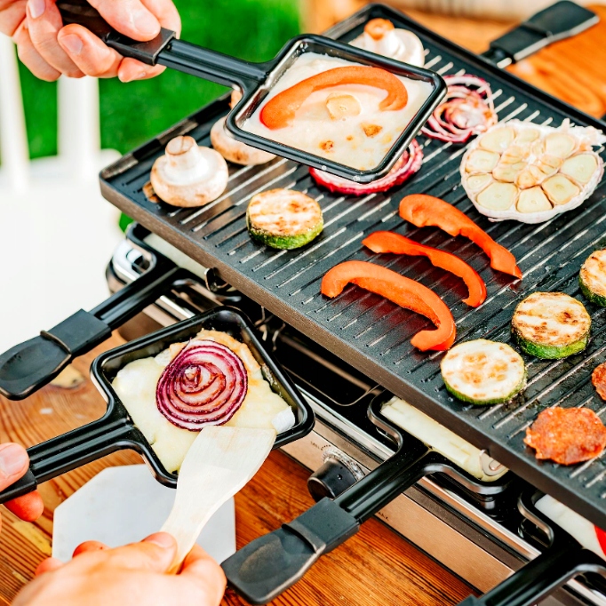 Grill elektryczny duży XL mocny raclette 1400W 8 osób