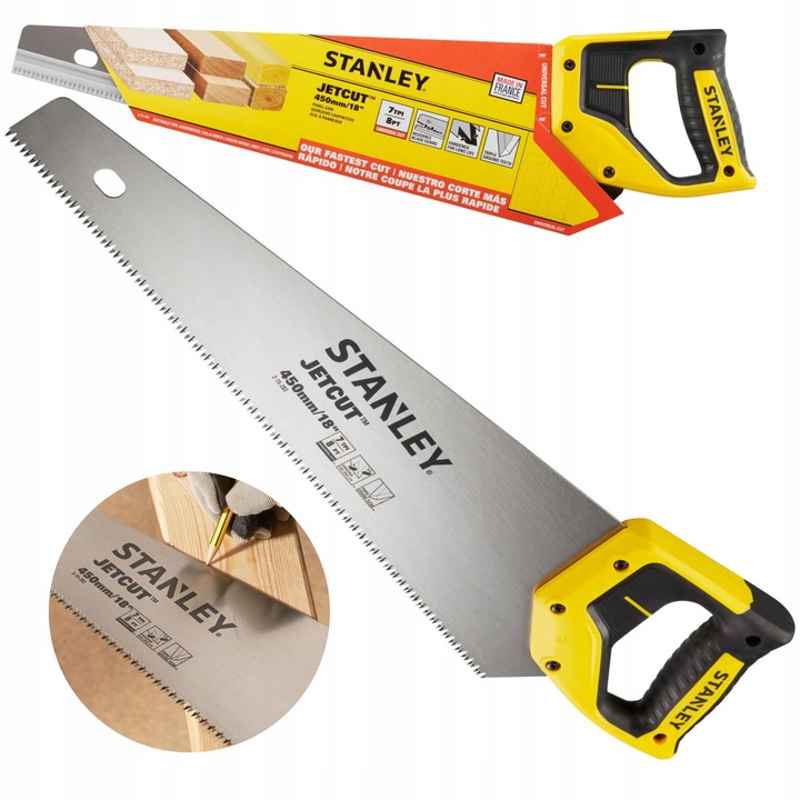 STANLEY PIŁA RĘCZNA DO CIĘCIA DREWNA 450mm 7z/cal