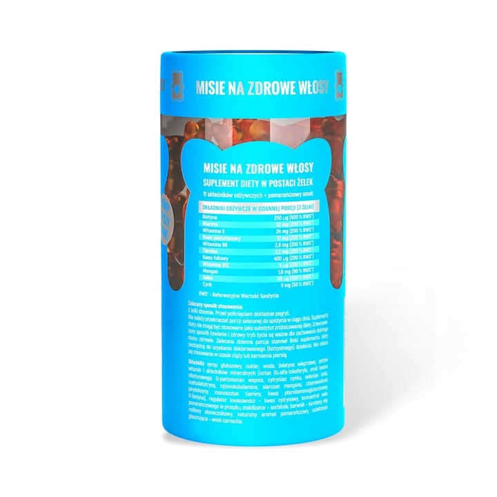 Misie na zdrowe włosy Noble Health żelki na włosy piękne gęste lśniące