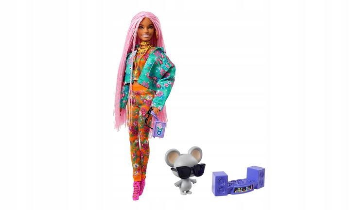 Mattel Barbie Lalka Extra Warkoczyki + Akcesoria