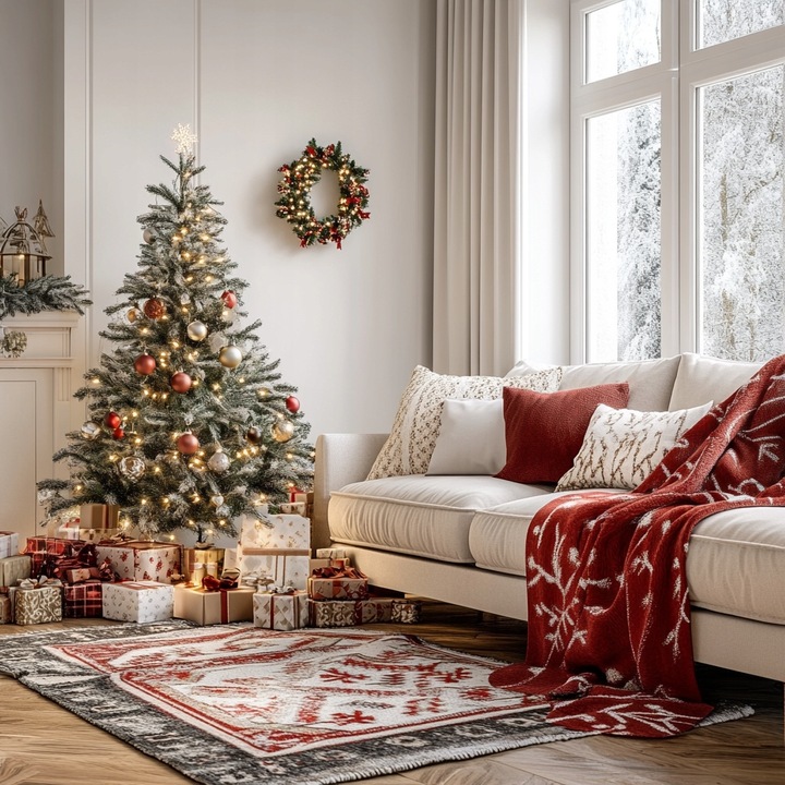 NARZUTA NA ŁÓŻKO KOC 170 x 200 PLED KAPA PIKOWANA ŚWIĄTECZNA WZORY ŚWIĘTA