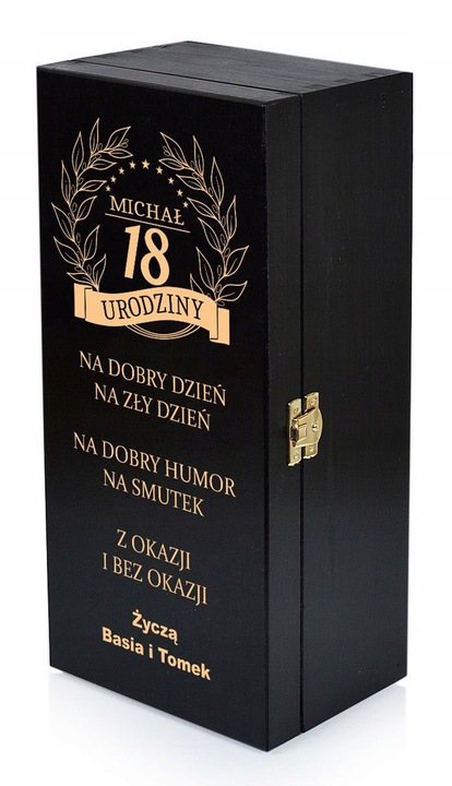 SKRZYNKA NA WHISKY JACK DANIELS PREZENT URODZINY 18 20 25 30 35 40 45
