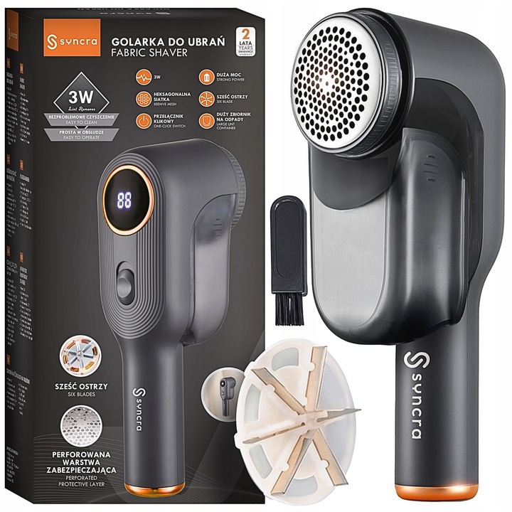 GOLARKA DO UBRAŃ AKUMULATOROWA USB-C LCD + ZAPASOWE OSTRZA + DUŻY