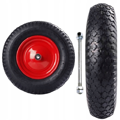 KOŁO KÓŁKO DO TACZKI TACZEK POMPOWANE Z OSIĄ MOCNE Z DĘTKĄ 4.00-8 2PR