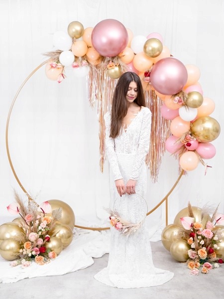 BALONY GLOSSY CHROMOWANE ZŁOTE DUŻE DO GIRLAND NA ŚLUB 30 CM 12 CALI 50 SZT